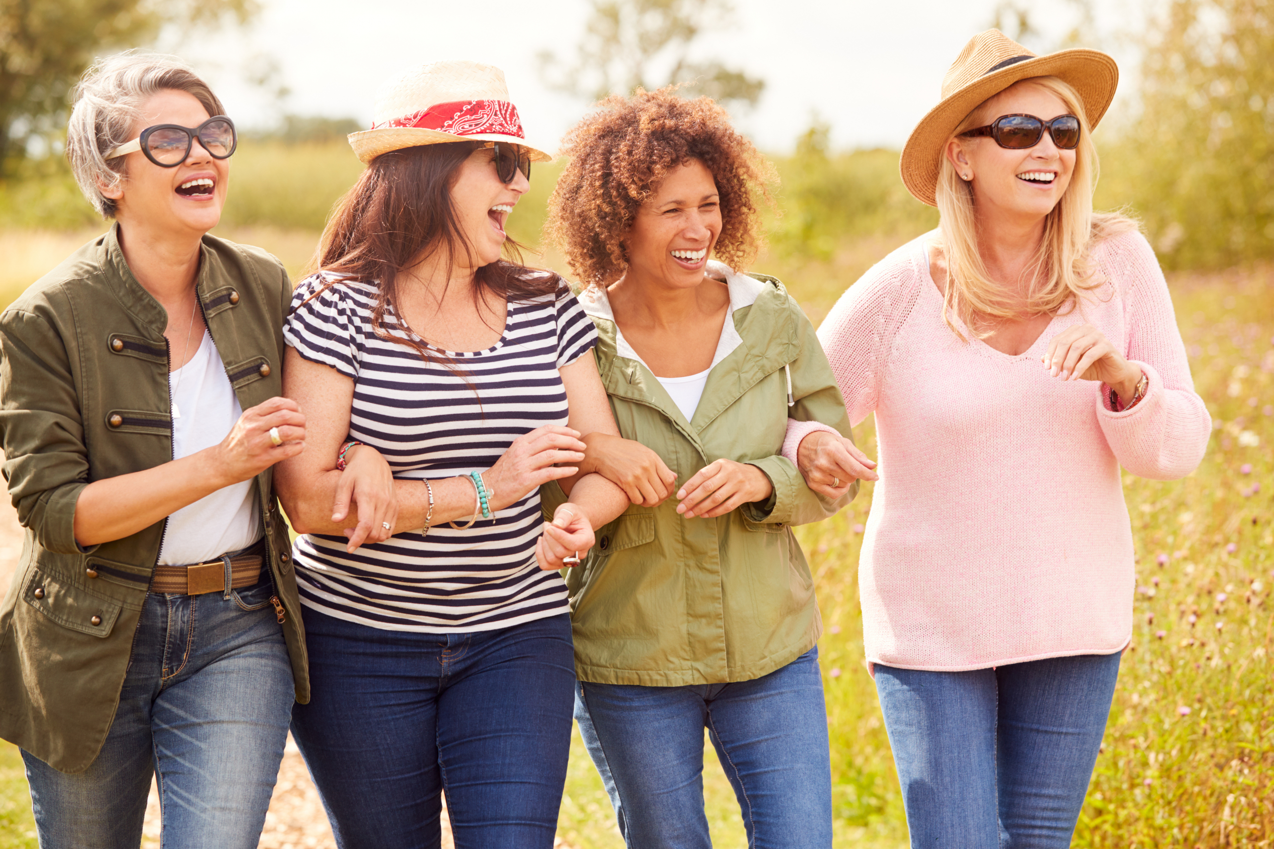 Group Of Mature Female Friends Walking